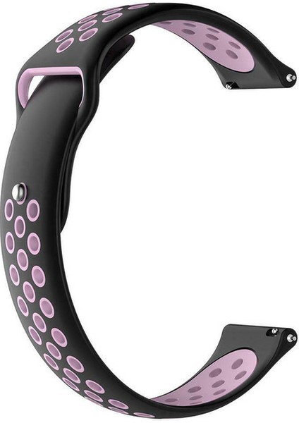 Fossil Q Gazer Uyumlu Delikli Spor Silikon Kordon Siyah Pembe