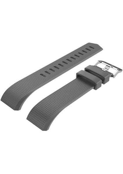 Fitbit Charge 2 Için Silikon Kayış Kordon Koyu Gri (S)