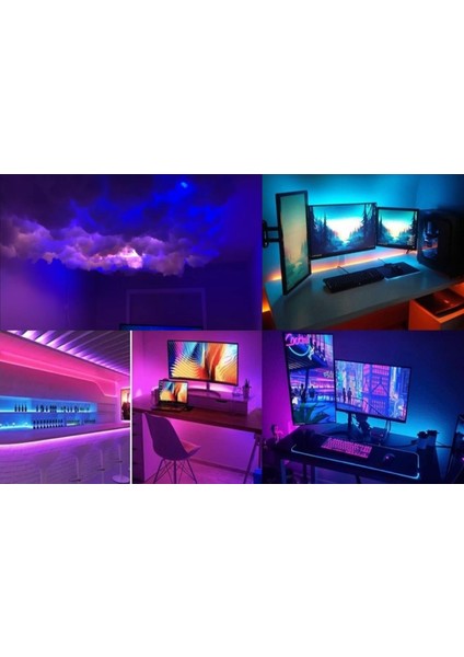 Adreslenebilir (Magic) LED 5 Metre + Telefon Uyg. Kontrol Paneli + 12 Volt 8.5A Tak Çalıştır