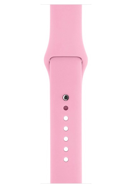 Apple Watch Tüm Seriler Için 38-40-41 mm Large Beden Silikon Kordon Kayış Pembe