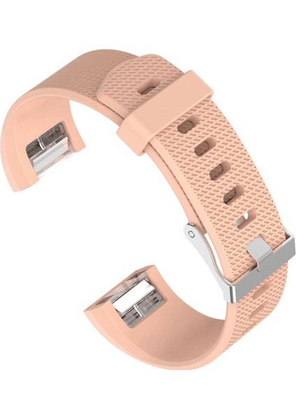 Fitbit Charge 2 Için Silikon Kordon Kayış Krem (L)