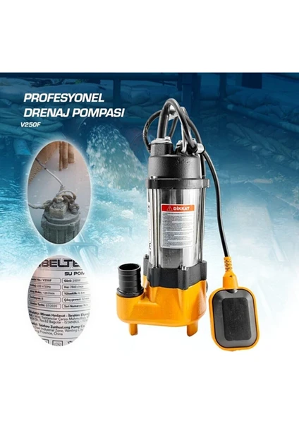 Schutzenger 450DF Bıçaklı Öğütücü Foseptik Dalgıç Pompa 1 Hp Kirli Su Dalgıç Pompa 450DF Bıçaklı