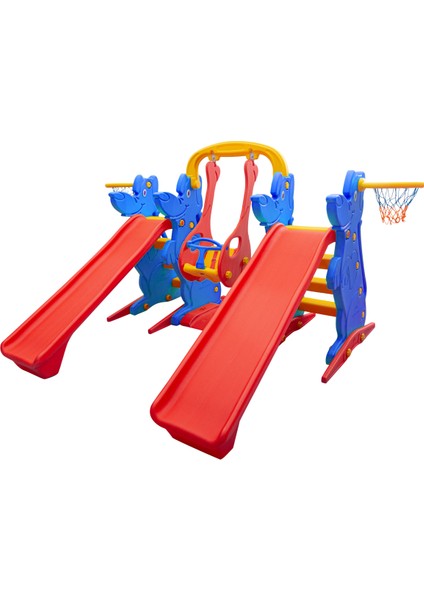 Çift Kaydırak Tek Salıncak Set - Kaydırak - Salıncak - Çocuk Parkı - Oyun Parkı