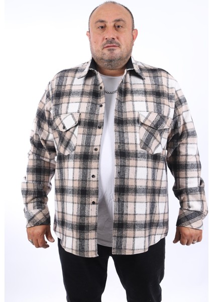 Oduncu Gömlek Çift Cep Big Plaid 22216-BEJ fiyatları