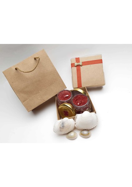 24 Kasım Öğretmenler Gününe Özel Hediyelik Yakut Kırmızısı Renkte Çiftli Kavanoz Mum indirimleri