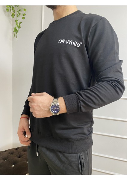 Siyah Baskılı Sweatshirt