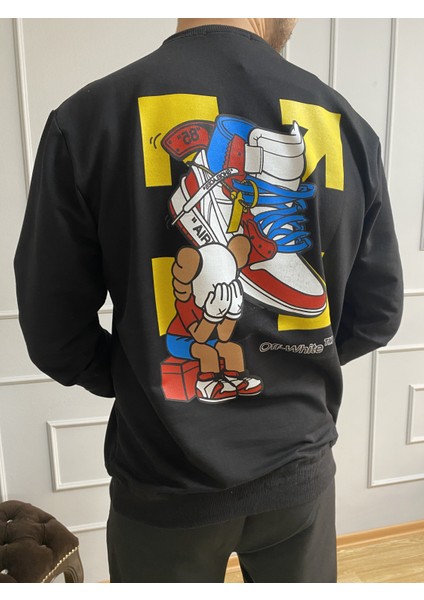 Siyah Baskılı Sweatshirt indirimleri