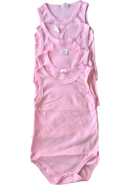 Erkek Bebek 4'lü Yazlık Atlet Jakarlı Zıbın-Pembe 4 Yaş