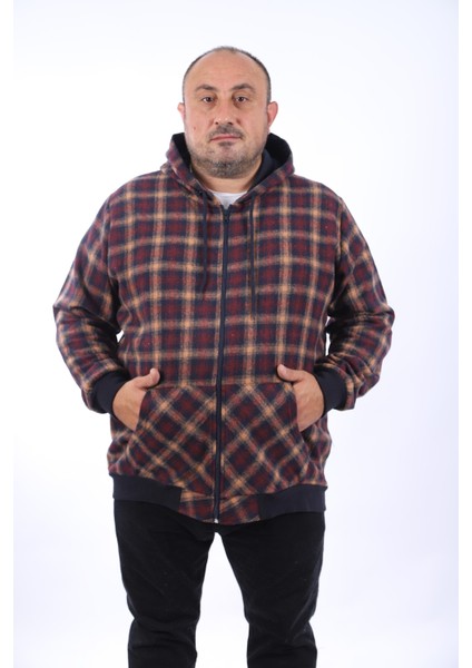 Büyük Beden Sweat Kanguru Cep Square 22208-MURDUM