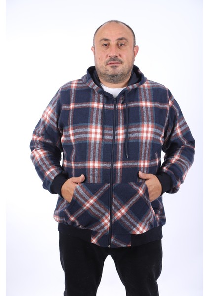 Büyük Beden Sweat Kanguru Cep Square 22208-INDIGO