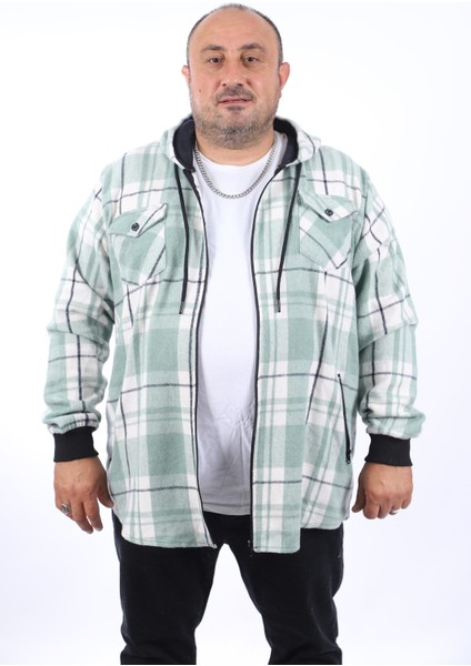 Büyük Beden Kapüşonlu Sweat Çıft Cep 22205-YESIL modelleri