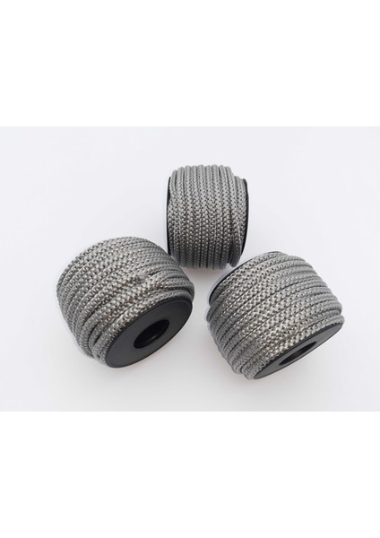 Gri Renkte 6 mm Polyester Eşofman Kapşon Bağ Ipi (20 Mt)