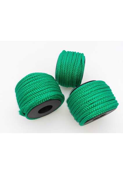 Yeşil Renkte 6 mm Polyester Eşofman Kapşon Bağ Ipi (30 Mt)