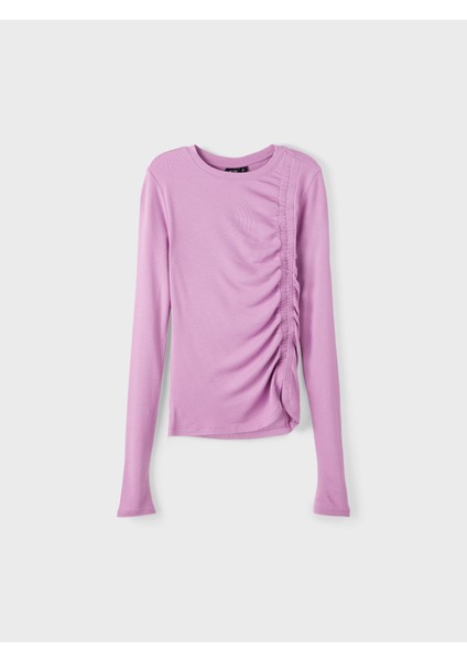 Düz Pembe Kız Çocuk T-Shirt Nlfrıncdıda Ls Short Top