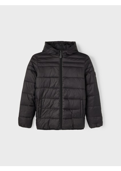 Düz Siyah Erkek Çocuk Yelek Nlmmıke Puffer Jacket