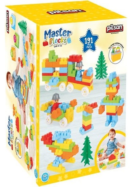 03 572 Aksesuarlı Master Bloklar 194 Parça, 15 Lt Saklama Kabında