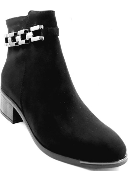 325035 Siyah 5 cm Fermuarlı Kadın Bot