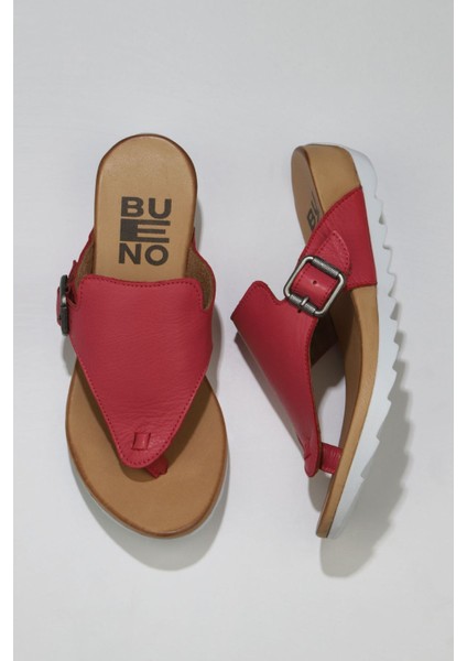 Bueno Shoes Fuşya Deri Kadın Düz Terlik