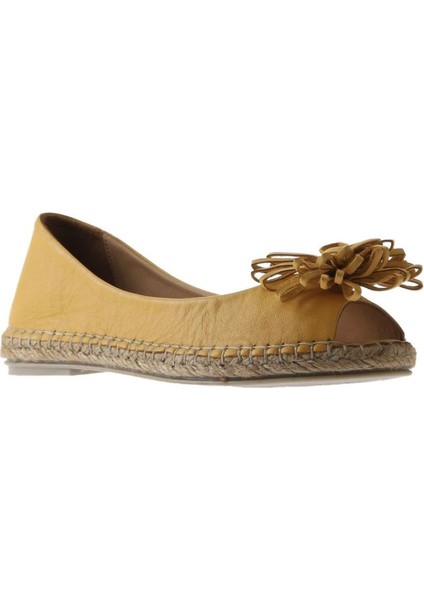 Sarı Deri Kadın Düz Babet modelleri