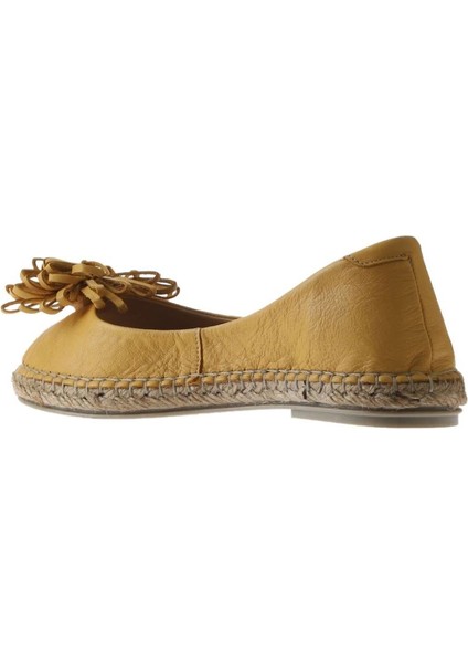 Sarı Deri Kadın Düz Babet indirimleri