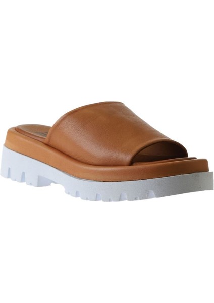 Taba Deri Kadın Düz Terlik modelleri