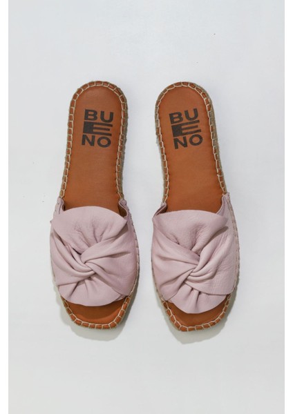 Bueno Shoes Pembe Deri Kadın Düz Terlik