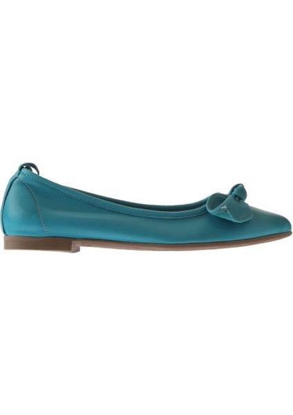 Turkuaz Deri Kadın Düz Babet fiyatları