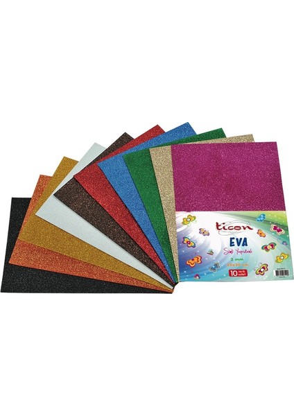 A4 Simli & Yapışkanlı Eva 10 Lu Karışık Renk