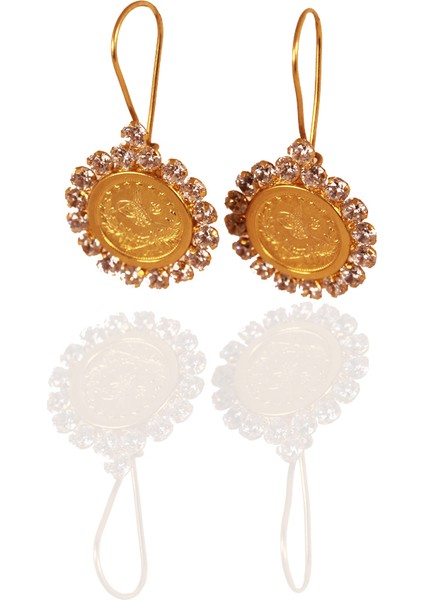 Taş Çerçeveli Tuğra Desen Küpe fiyatları