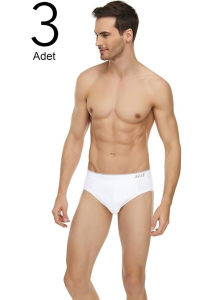 Erkek Beyaz Likralı Pamuk Kemerli Slip 3'lü Paket Konforlu Kullanım fiyatları