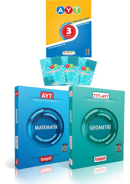 2023 Deneme Dükkanı AYT 3lü Deneme + Başat AYT Matematik-Geometri Soru Bankası