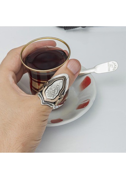 925 Gümüş La Galibe Illallah Yazılı Okçu Zihgir Erkek Yüzük fırsatları