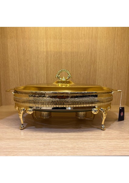 Altın Kaplama Isıtıcılı Oval Yemek Servis 41 x 26.5 cm modelleri
