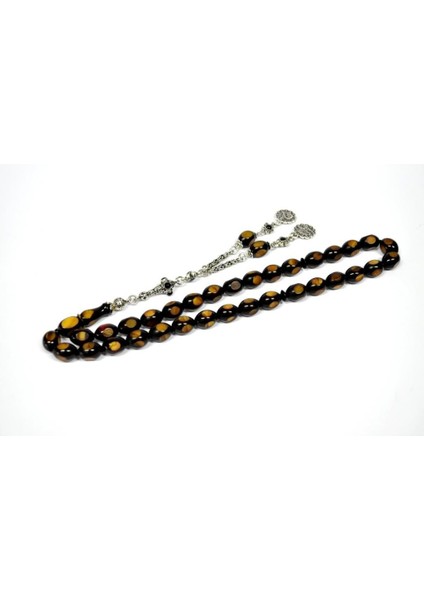 Tesbihci Dayı Sıkma Kehribar Tesbih Faseta Kesim(Khr -10738)