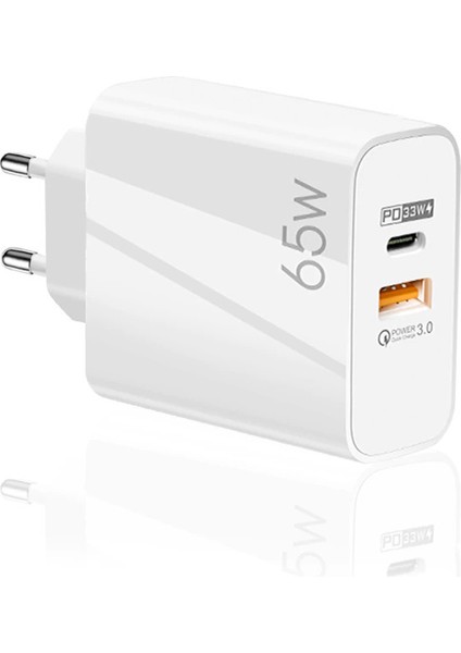 65W Usba PD33W Quick Charger 3.0 Usba To Lightning 3m Kablolu Hızlı Şarj Aleti Set