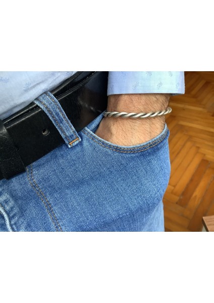 Antik Gümüş Kaplama Kadın & Erkek Ayarlanabilir Kelepce Bileklik