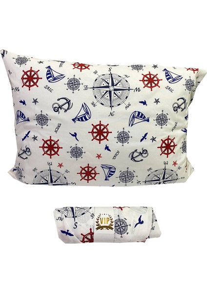 Tek Kişilik Lastikli Çarşaf ve 1 Adet Yastık Kılıfı 100 x 200 cm Marin