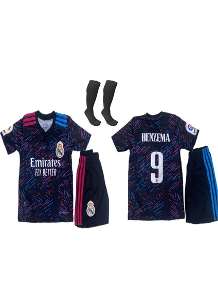 Çocuk Real Madrid Benzema Forma+Şort+Çorap 3lü Set