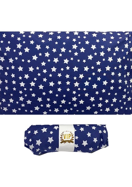 Tek Kişilik Lastikli Çarşaf Ranforce Vip Çarşaf 100 x 200 cm Lacivert Yıldız