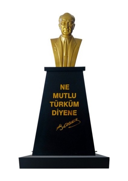 Atatürk Büstü (60 cm Fiber)+ Kaide (120 cm)+ Alt Tabla Lise Modeli