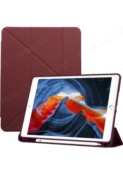 Apple iPad 7. Nesil 10.2 Kılıf Kalem Bölmeli Trifolding Case A2197 A2198 A2200