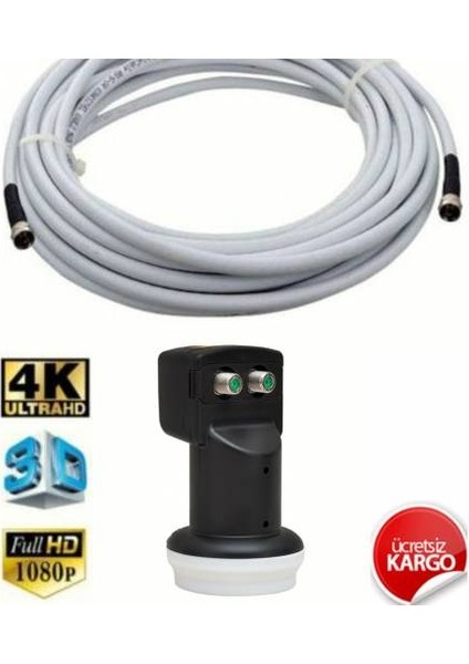 Full Set Next Çanak 70 cm 4K +Çanak Anten Ayagı +4 K LNB+10METRE Kablo+4k HDMI Kablo