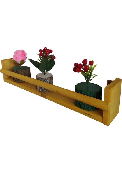 Ahşap Çam Ağacı Duvara Askılı Çiçeklik Saksılık Organizer