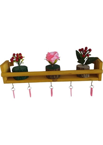 Ahşap Bardaklık Anahtarlık Çiçeklik Saksılık Organizer
