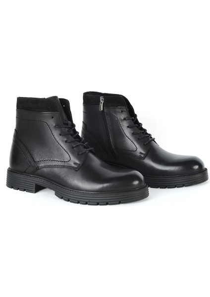 77658 Siyah %100 Deri Erkek Bot