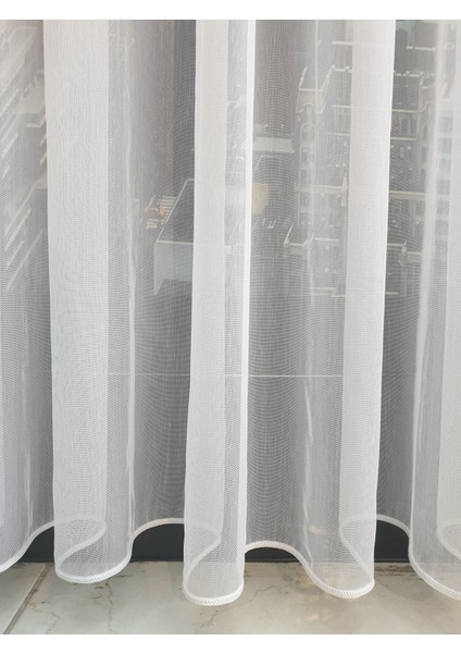 Lüks Keten Titi Tül Perde Kırık Beyaz Rengi Sık Pile 1e 3 Sıklığı .en 500 , Boy 270 indirimleri