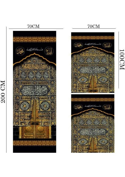 Minber Örtüsü - Minber Perdesi - Storlu Perde - 3 Lü Takım - Kabe Kapısı Desenli