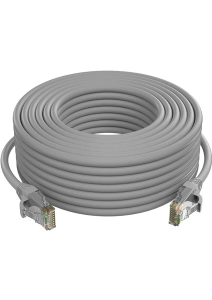 20 Metre Cat6 Patch Kablo 20M Ethernet Kablosu Utp Lan Kablosu Internet Kablosu Gri Renk