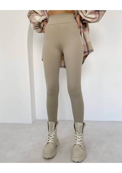 Yüksek Bel Fitilli Tayt