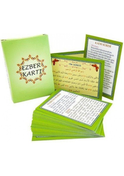 Ezber Kartları - Arapça Dua Kartları - Türkçe Anlamları Açıklamalı - 5 Adet